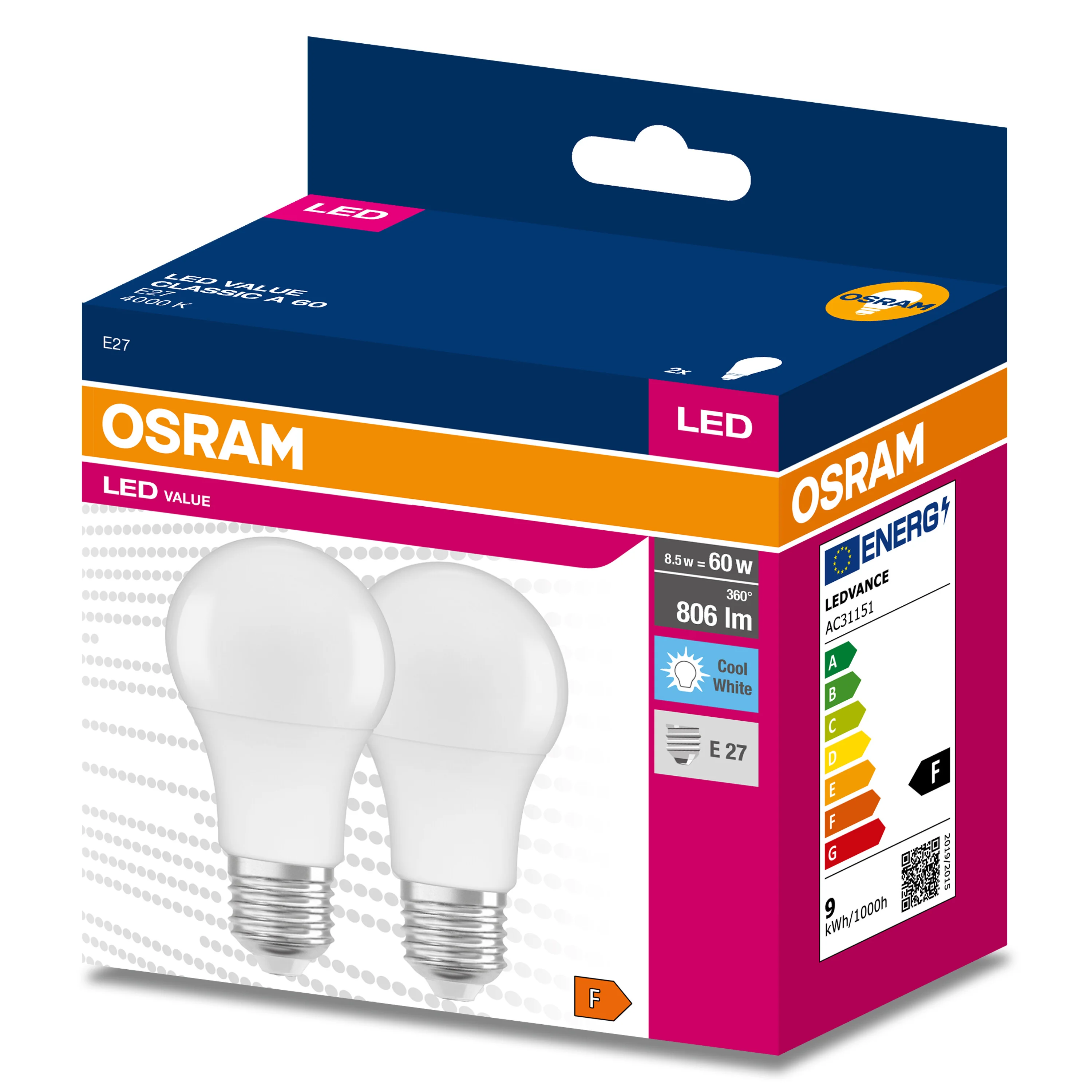 Żarówka LED OSRAM LED VALUE CLAS A 60  8 W/4000 K E27 - Image 5