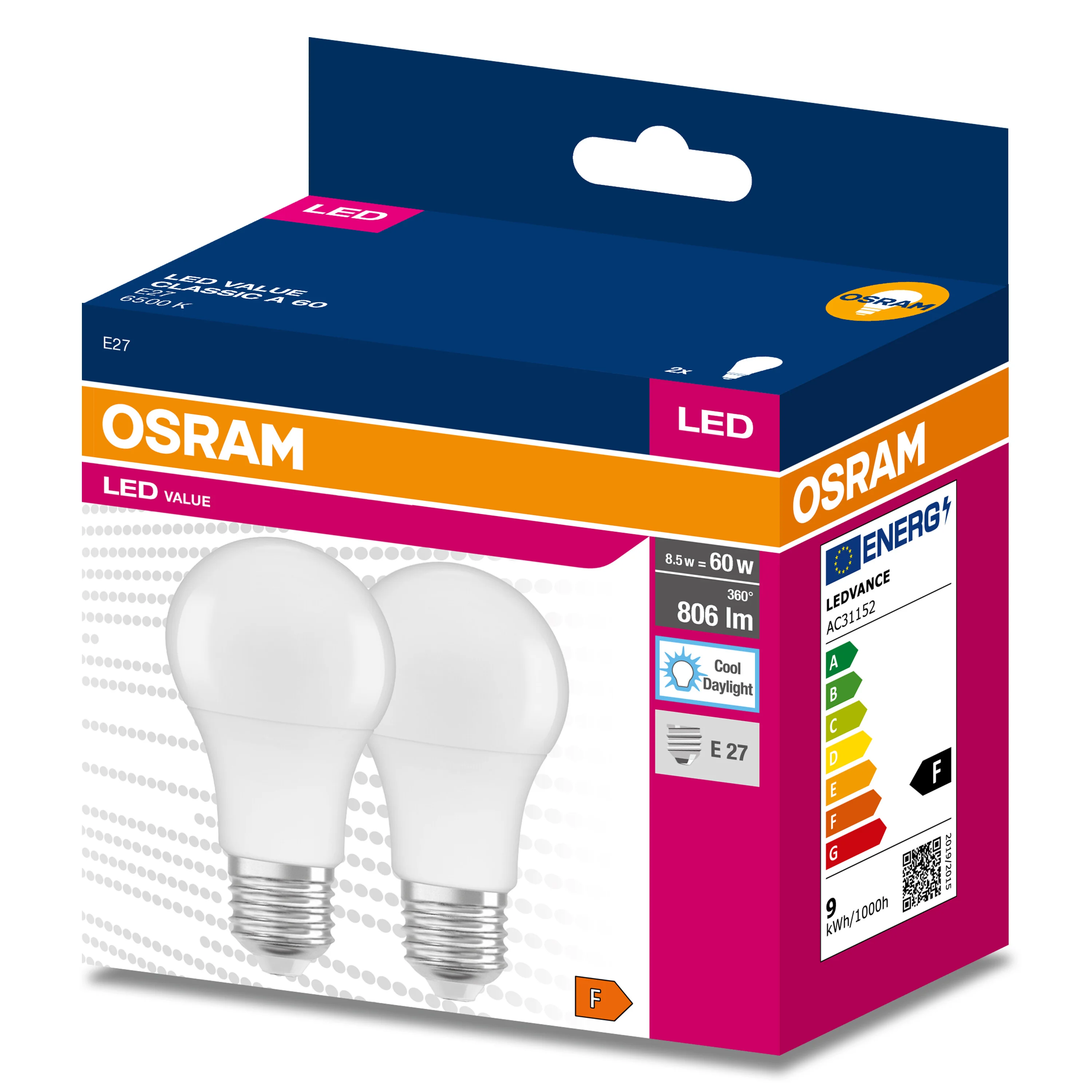 Żarówka LED OSRAM LED VALUE CLAS A 60  8 W/6500 K E27 - Image 5