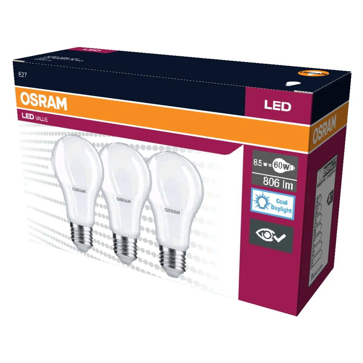 Żarówka LED OSRAM LED VALUE CLAS A 60  8 W/6500 K E27 zimna - Image 2
