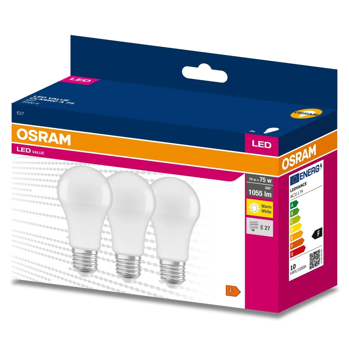 Żarówka LED OSRAM LED VALUE CLAS A 75  10 W/3000 K E27 - Image 2