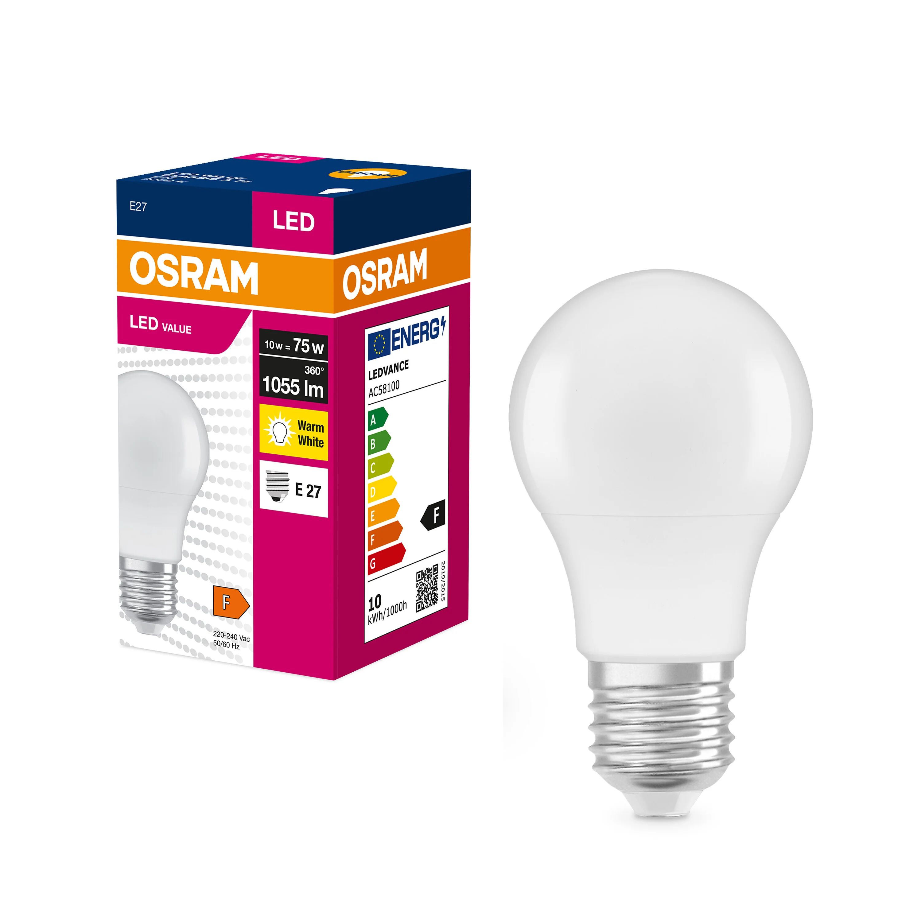 Żarówka LED OSRAM LED VALUE CLAS A 75  10 W/3000 K E27 ciepła - Image 4