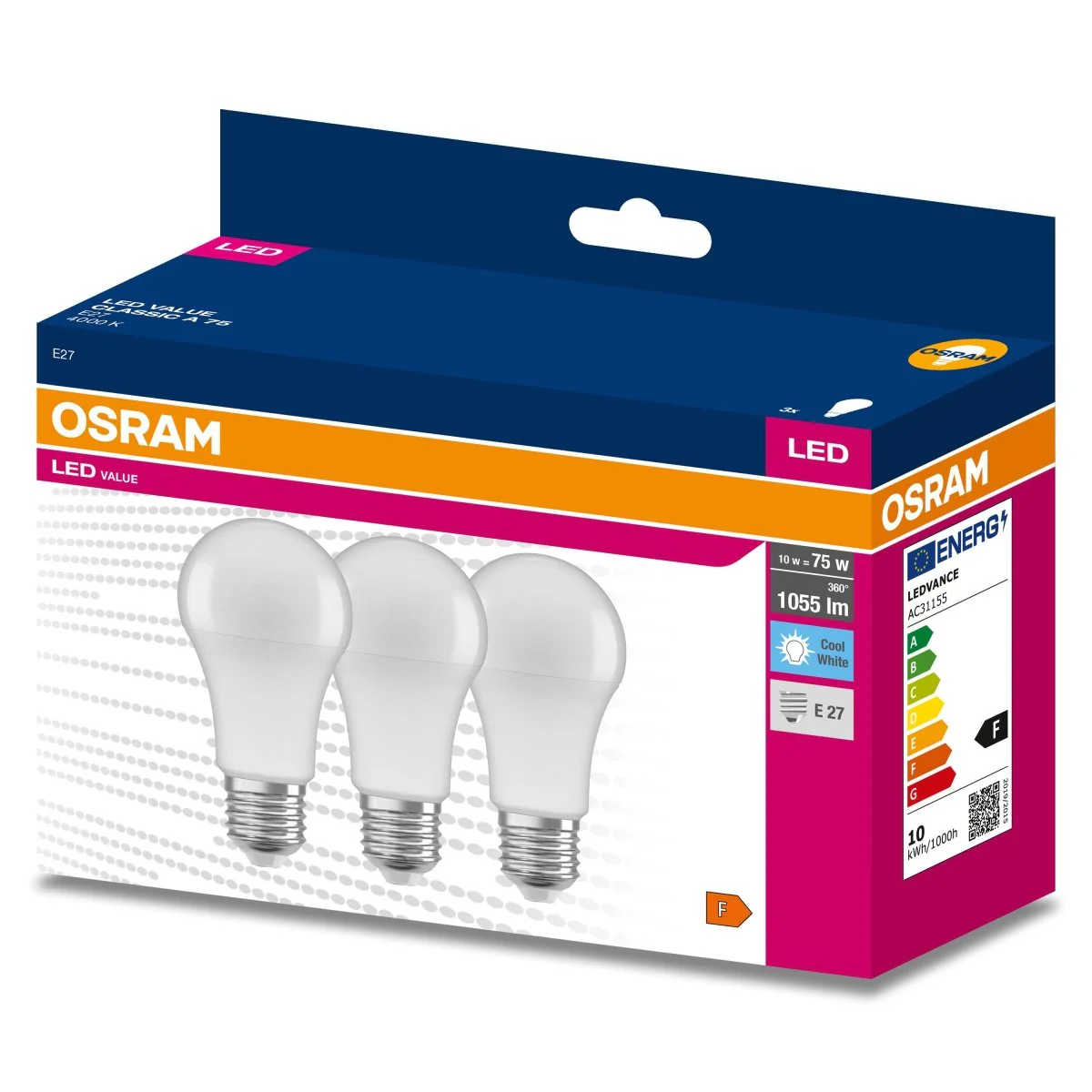 Żarówka LED OSRAM LED VALUE CLAS A 75  10 W/4000 K E27 neutralna - Image 2