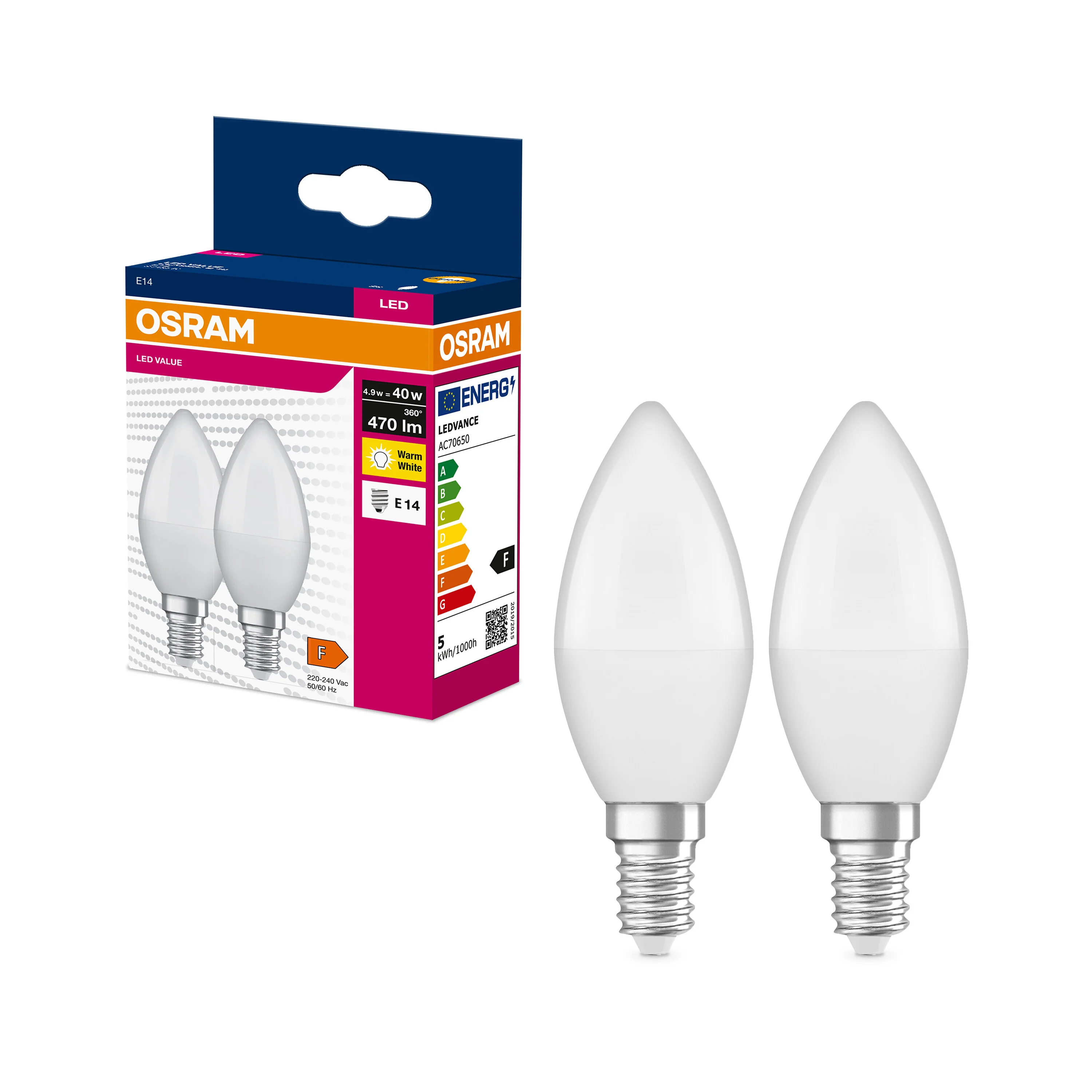 Żarówka LED OSRAM LED VALUE CLAS B 40  4.9 W/2700 K E14 - Image 4