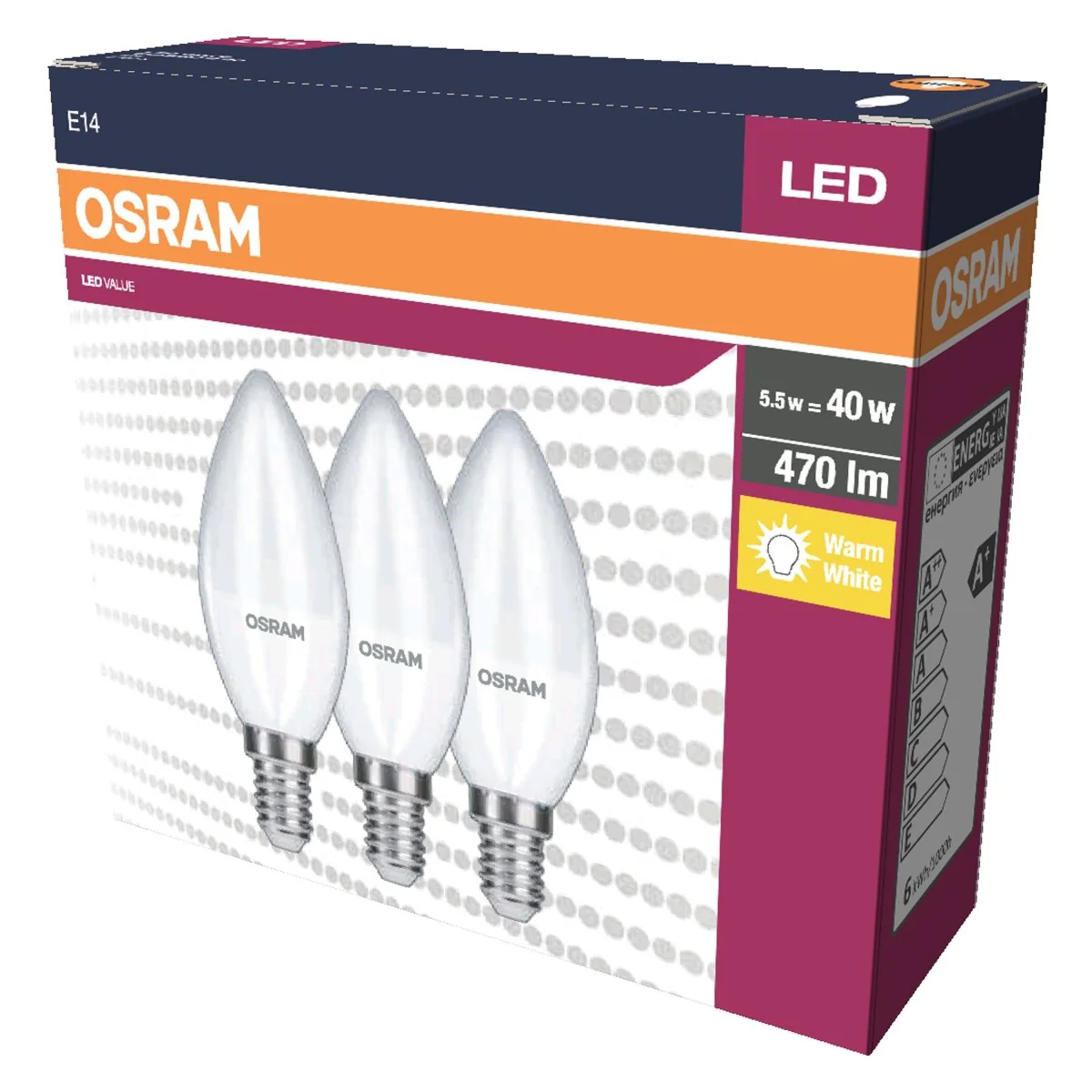 Żarówka LED OSRAM LED VALUE CLAS B 40  4.9 W/2700 K E14 ciepła - Image 2