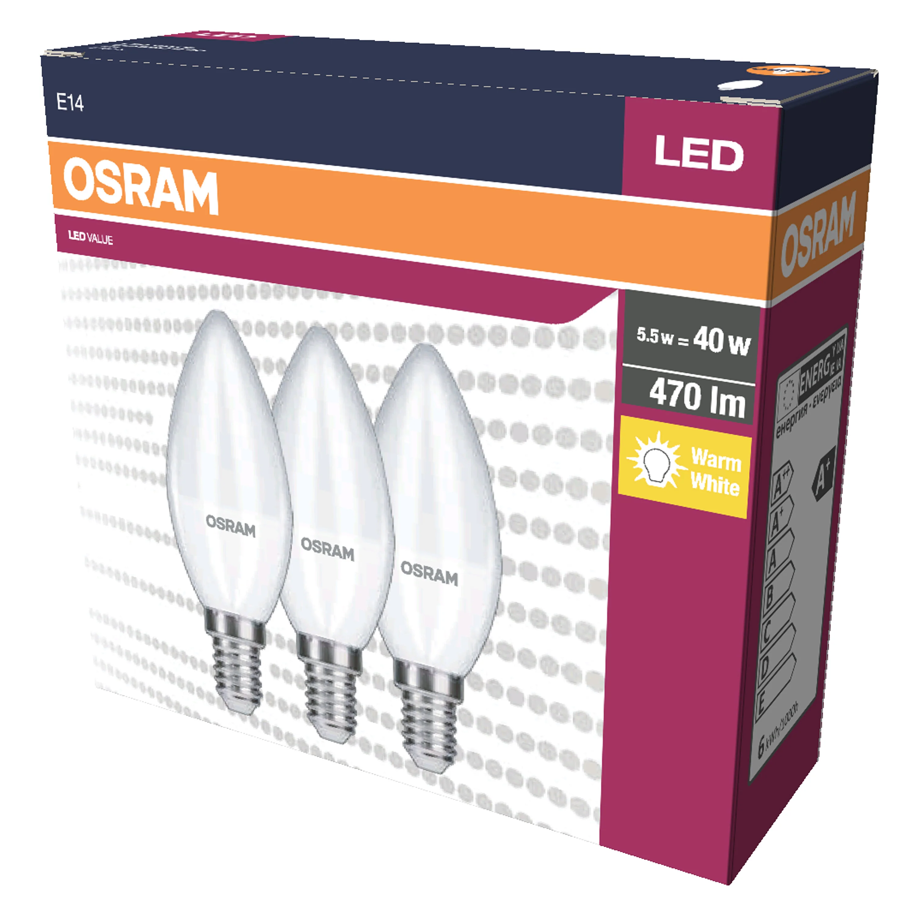 Żarówka LED OSRAM LED VALUE CLAS B 40  4.9 W/2700 K E14 ciepła - Image 5
