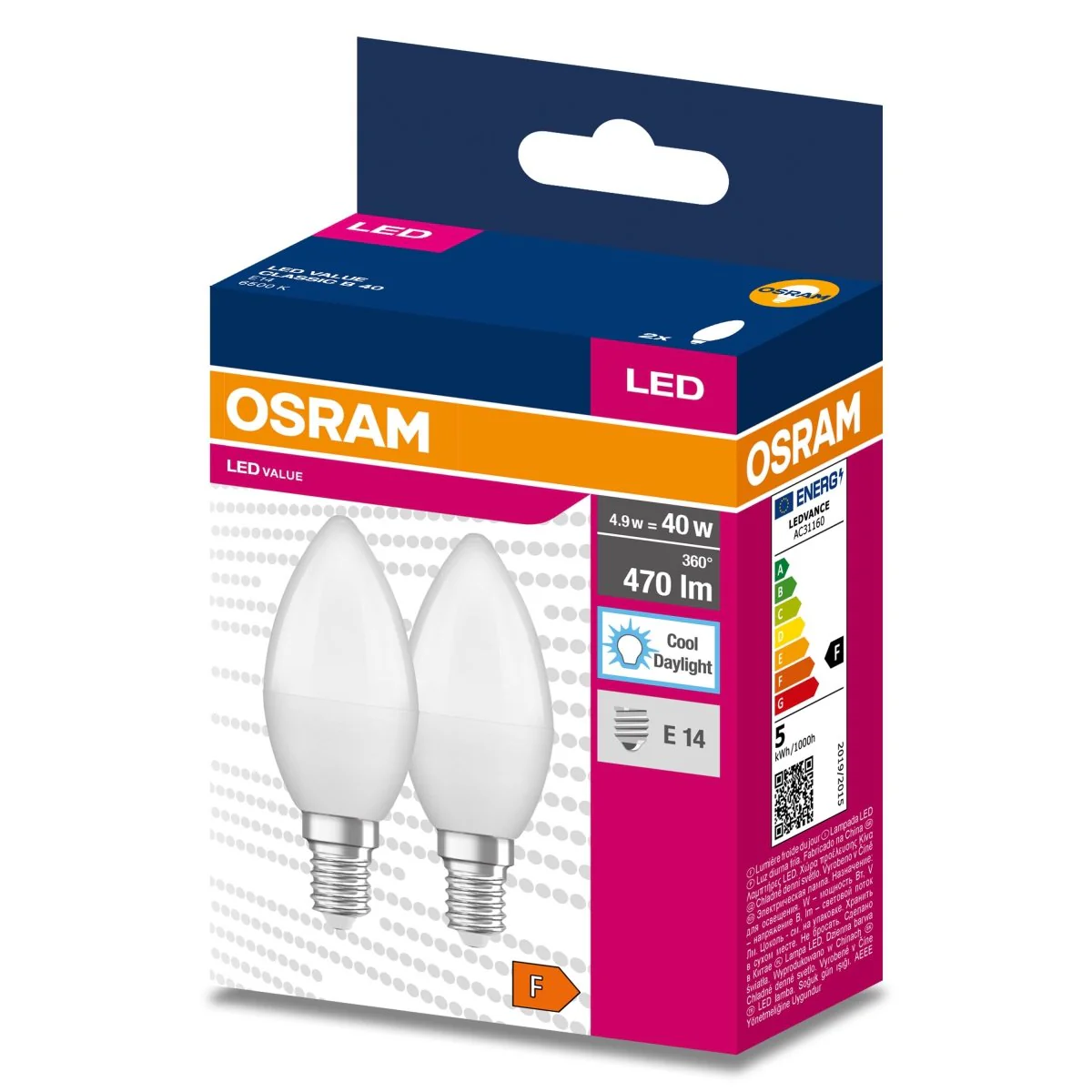 Żarówka LED OSRAM LED VALUE CLAS B 40  4.9 W/6500 K E14 - Image 2