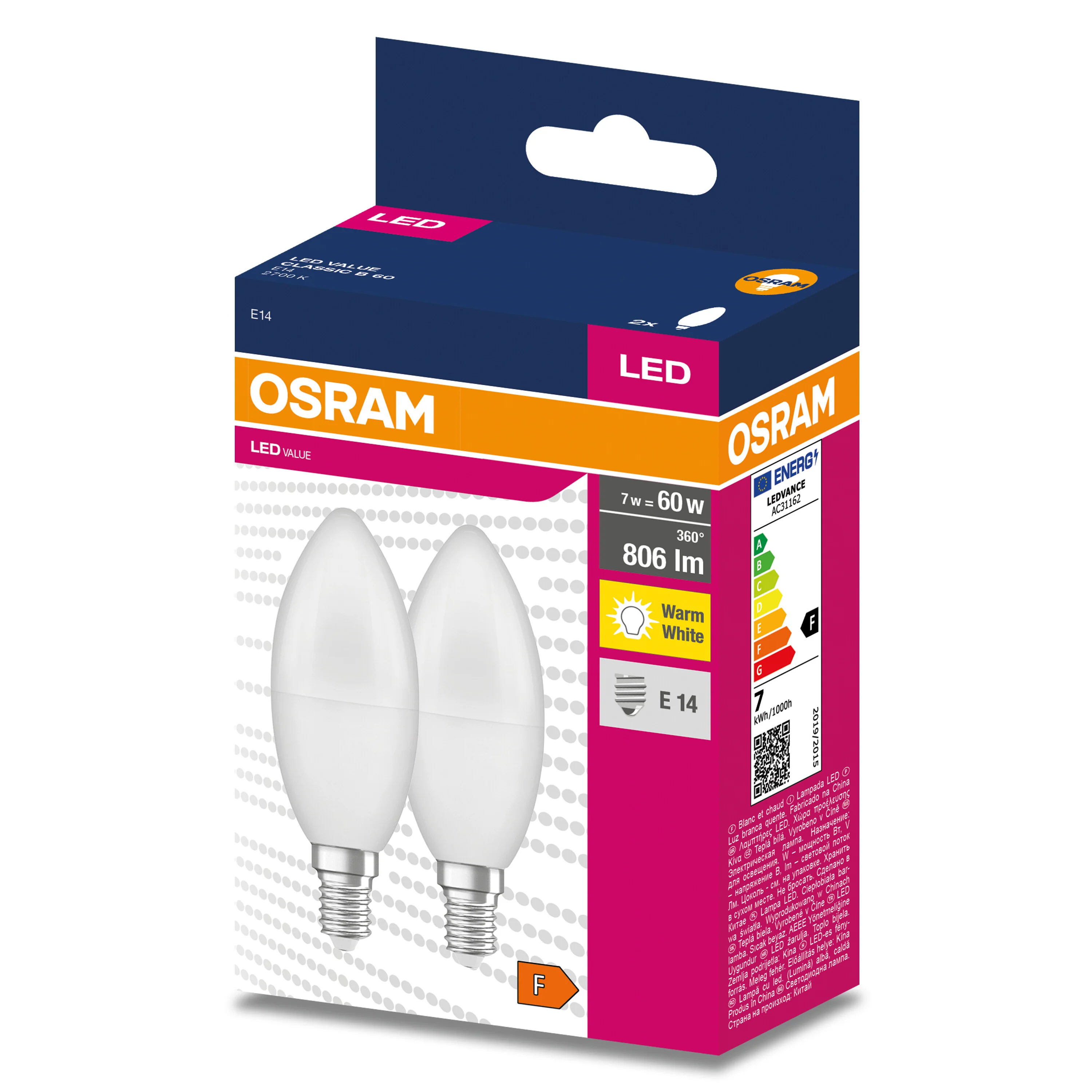 Żarówka LED OSRAM LED VALUE CLAS B 60  6.8 W/2700 K E14 - Image 5