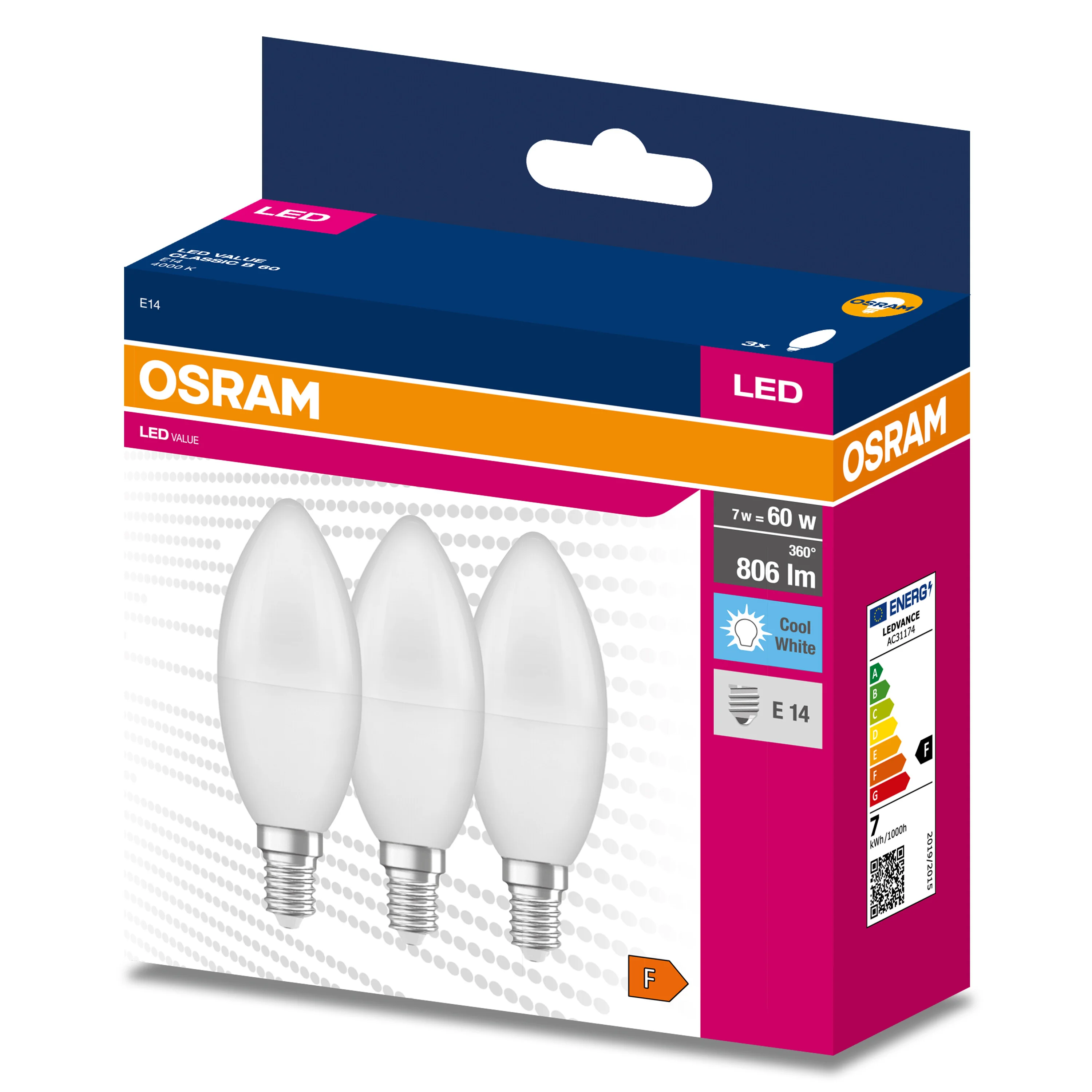 Żarówka LED OSRAM LED VALUE CLAS B 60  6.8 W/4000 K E14 - Image 5