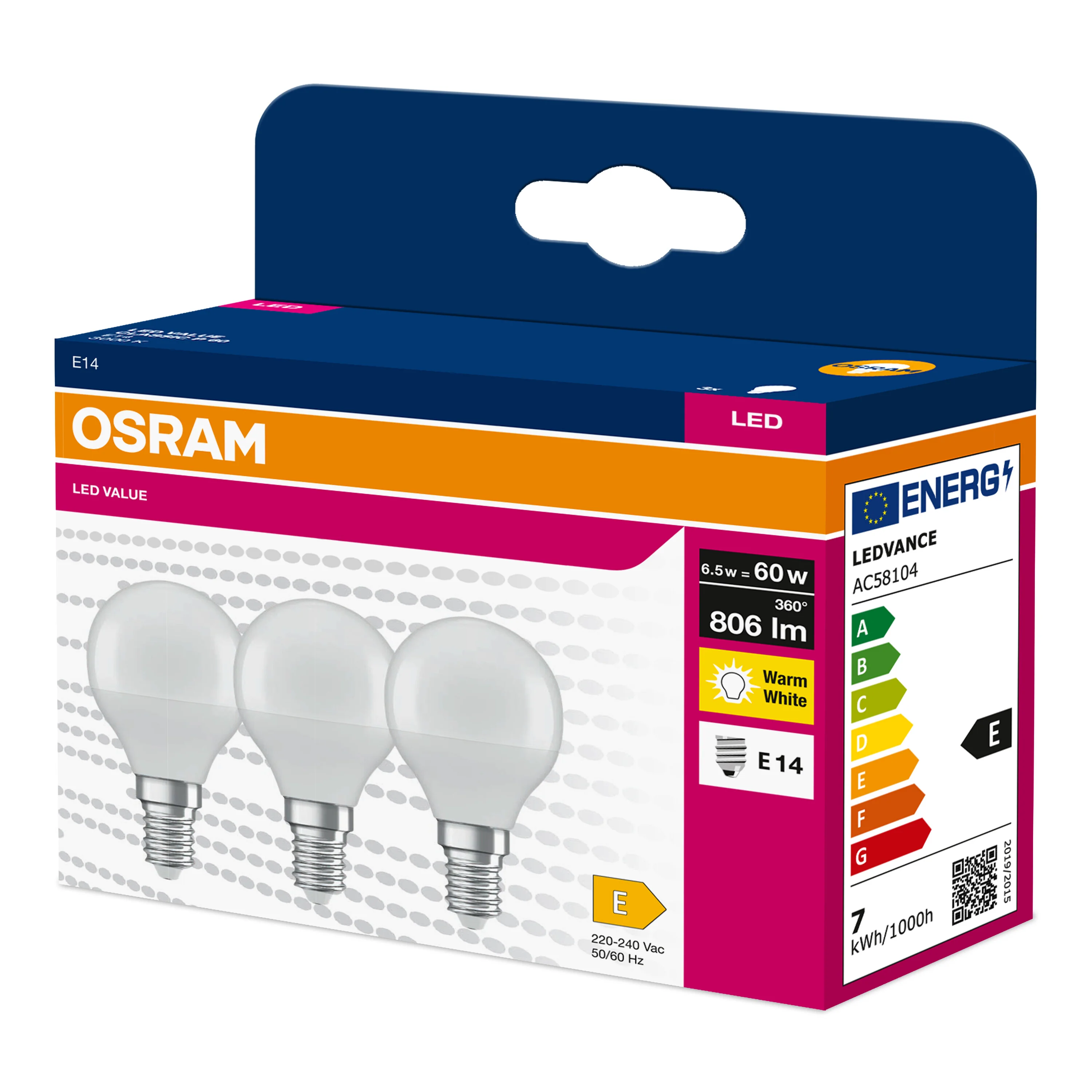 Żarówka LED OSRAM LED VALUE CLAS P 60  6.5 W/3000 K E14 - Image 5