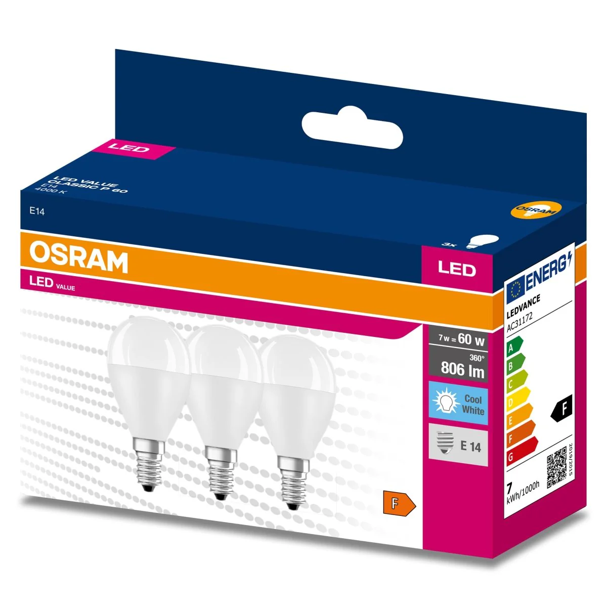 Żarówka LED OSRAM LED VALUE CLAS P 60  6.5 W/4000 K E14 - Image 2