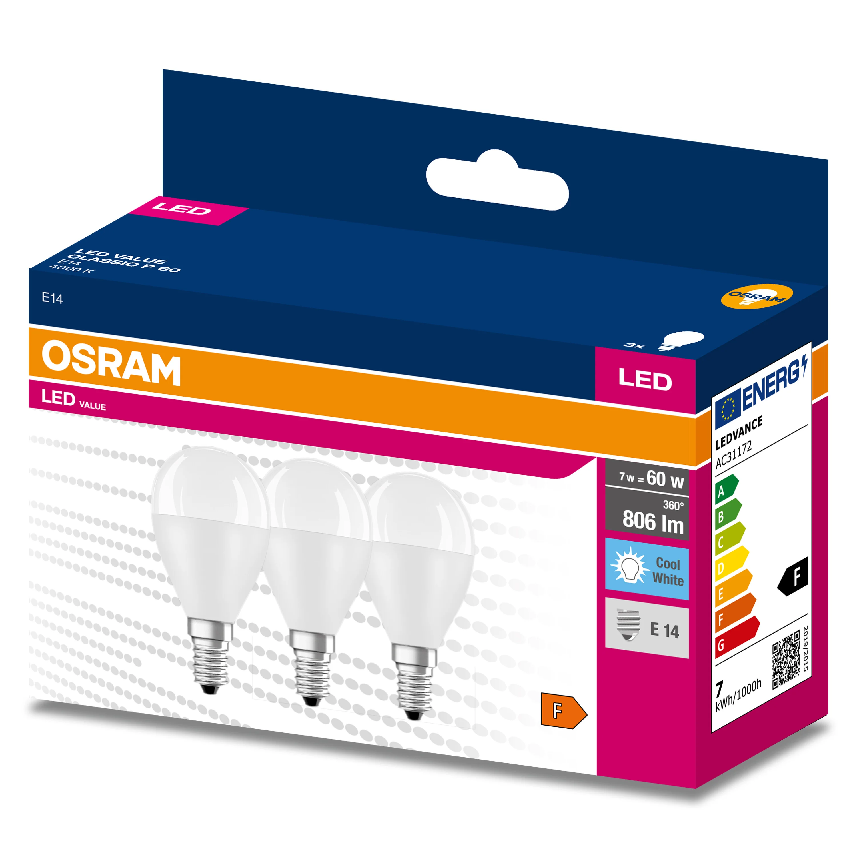 Żarówka LED OSRAM LED VALUE CLAS P 60  6.5 W/4000 K E14 - Image 5