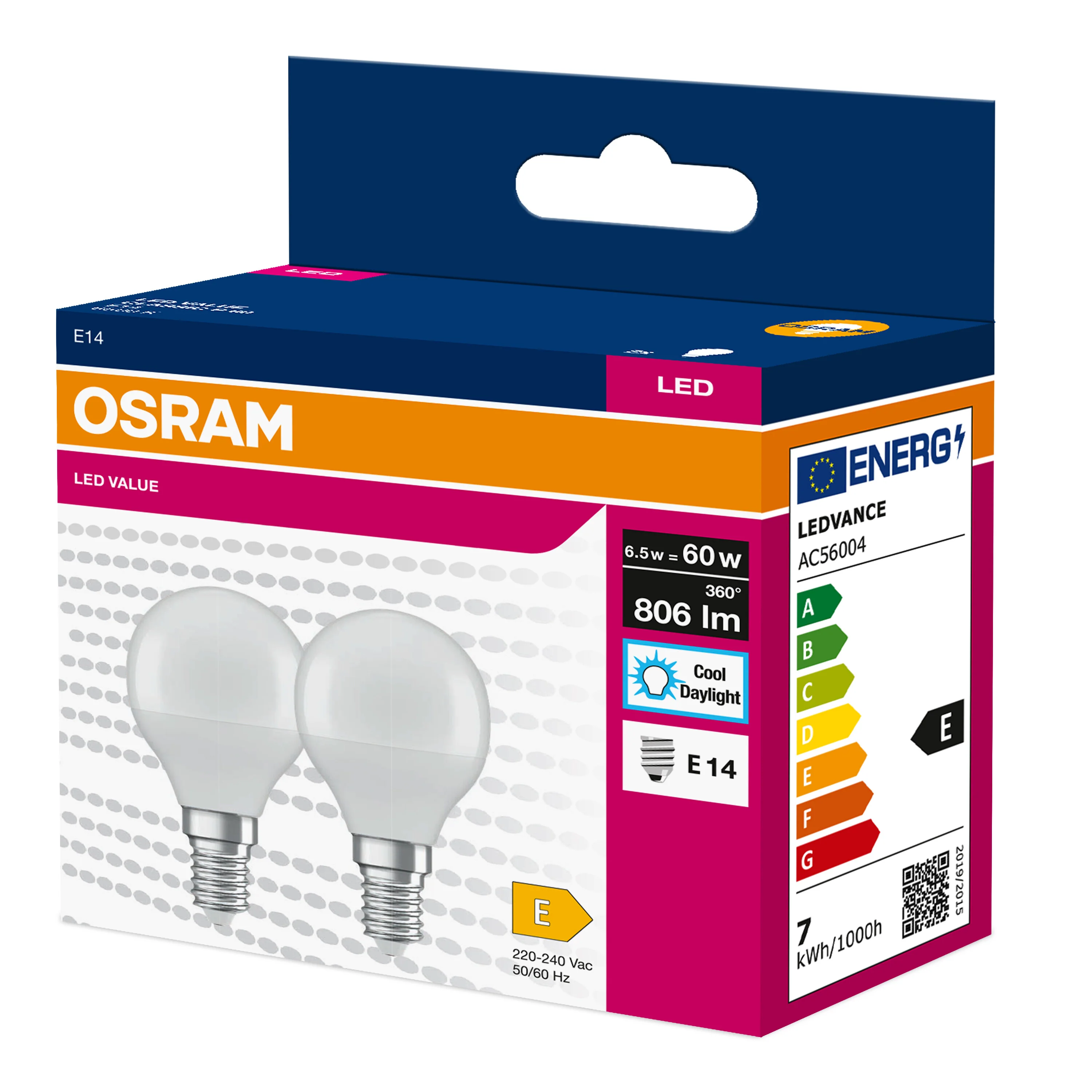 Żarówka LED OSRAM LED VALUE CLAS P 60  6.5 W/6500 K E14 zimna - Image 5