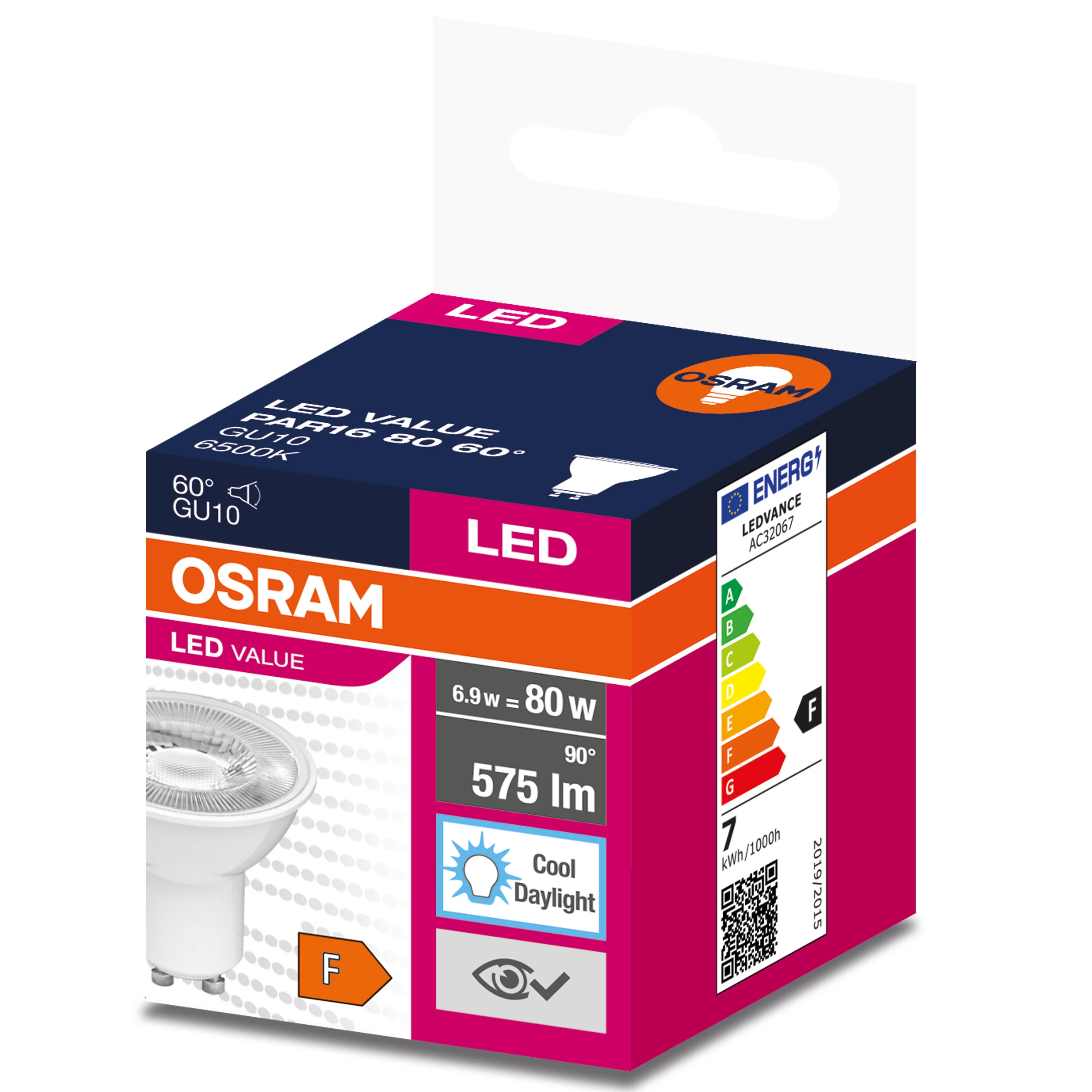 Żarówka LED OSRAM LED VALUE PAR 16 80 60 ° 6.9 W/6500 K GU10 zimna - Image 3