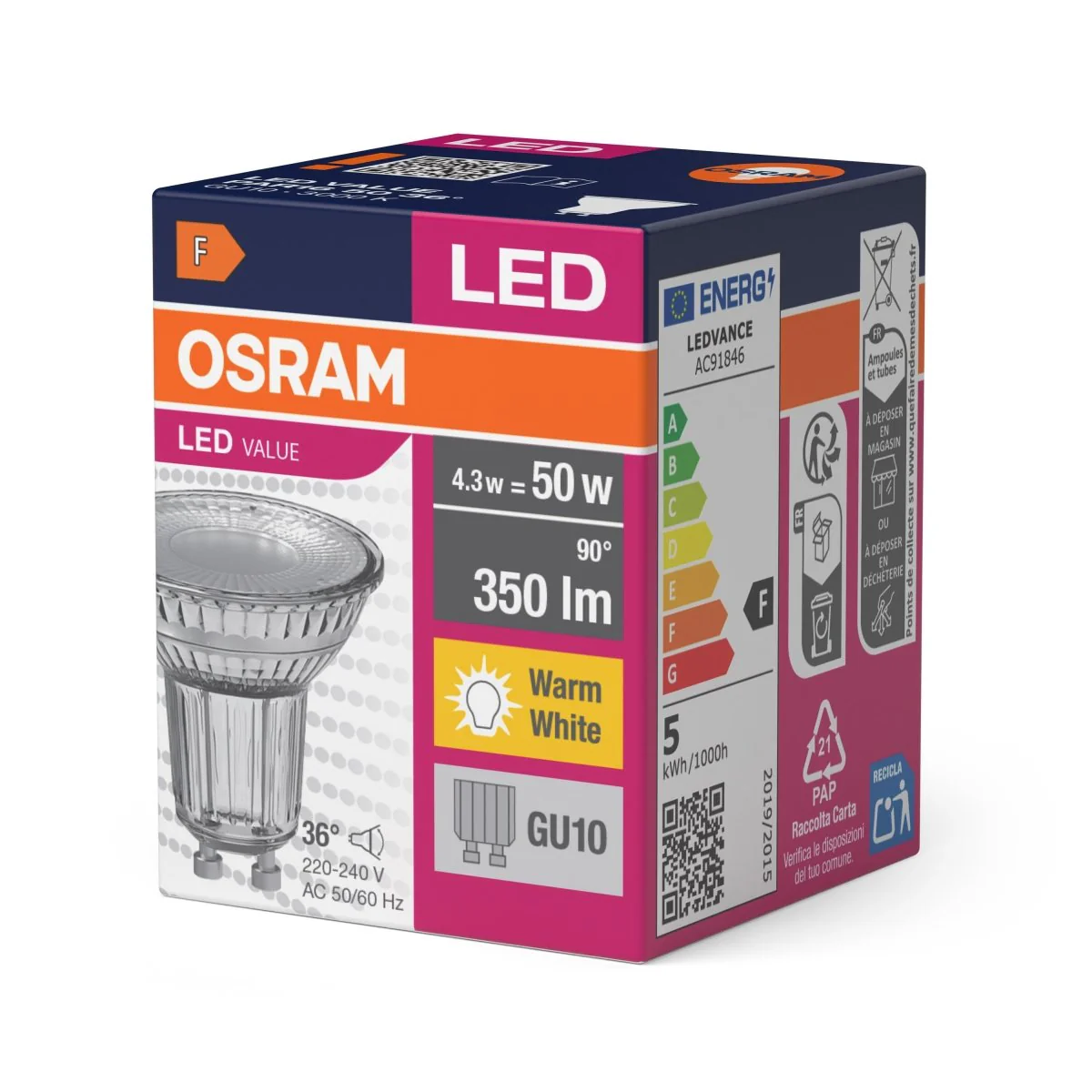 Żarówka LED OSRAM LED Value PAR16 50 36° 4.3W 830 GU10 - Image 2