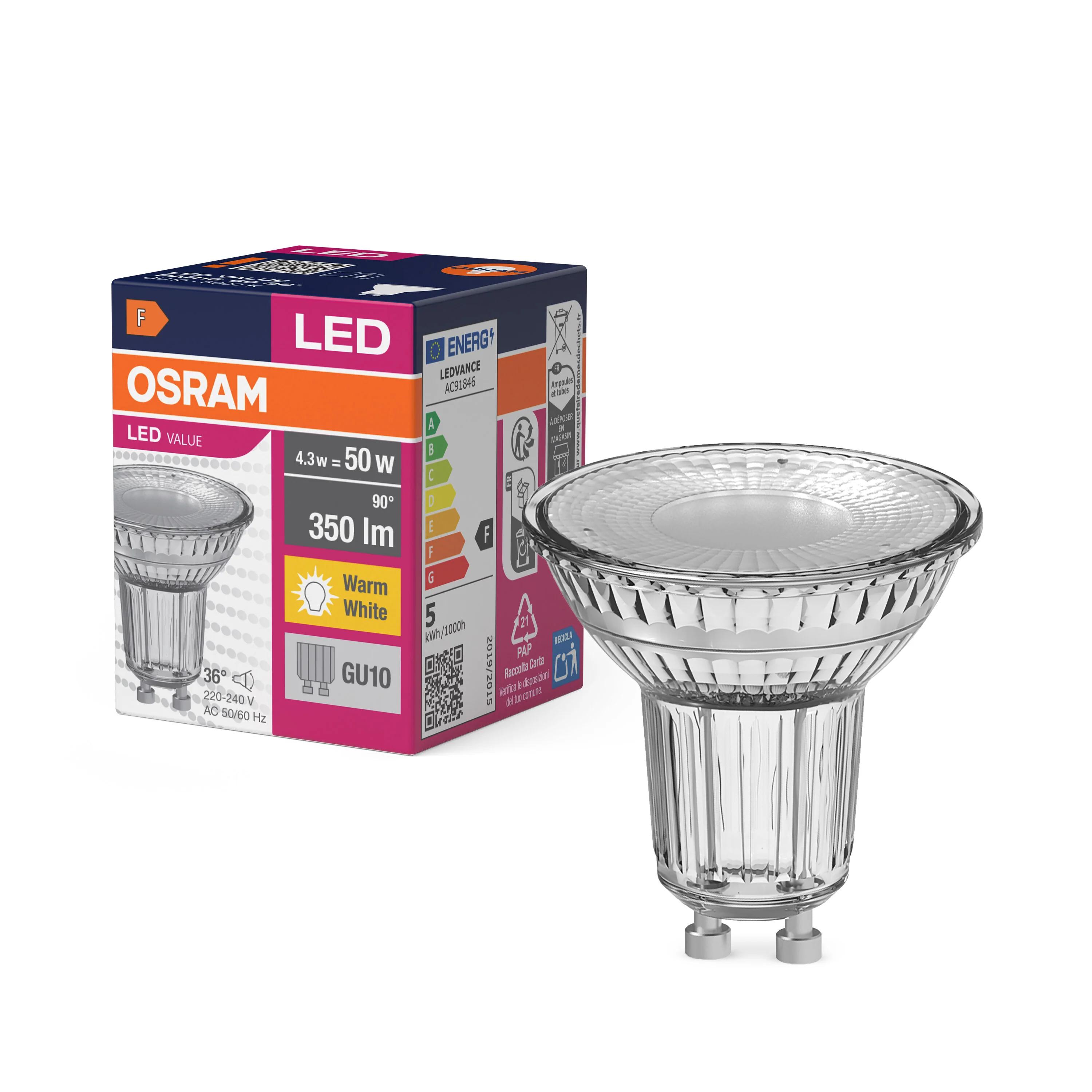 Żarówka LED OSRAM LED Value PAR16 50 36° 4.3W 830 GU10 - Image 4