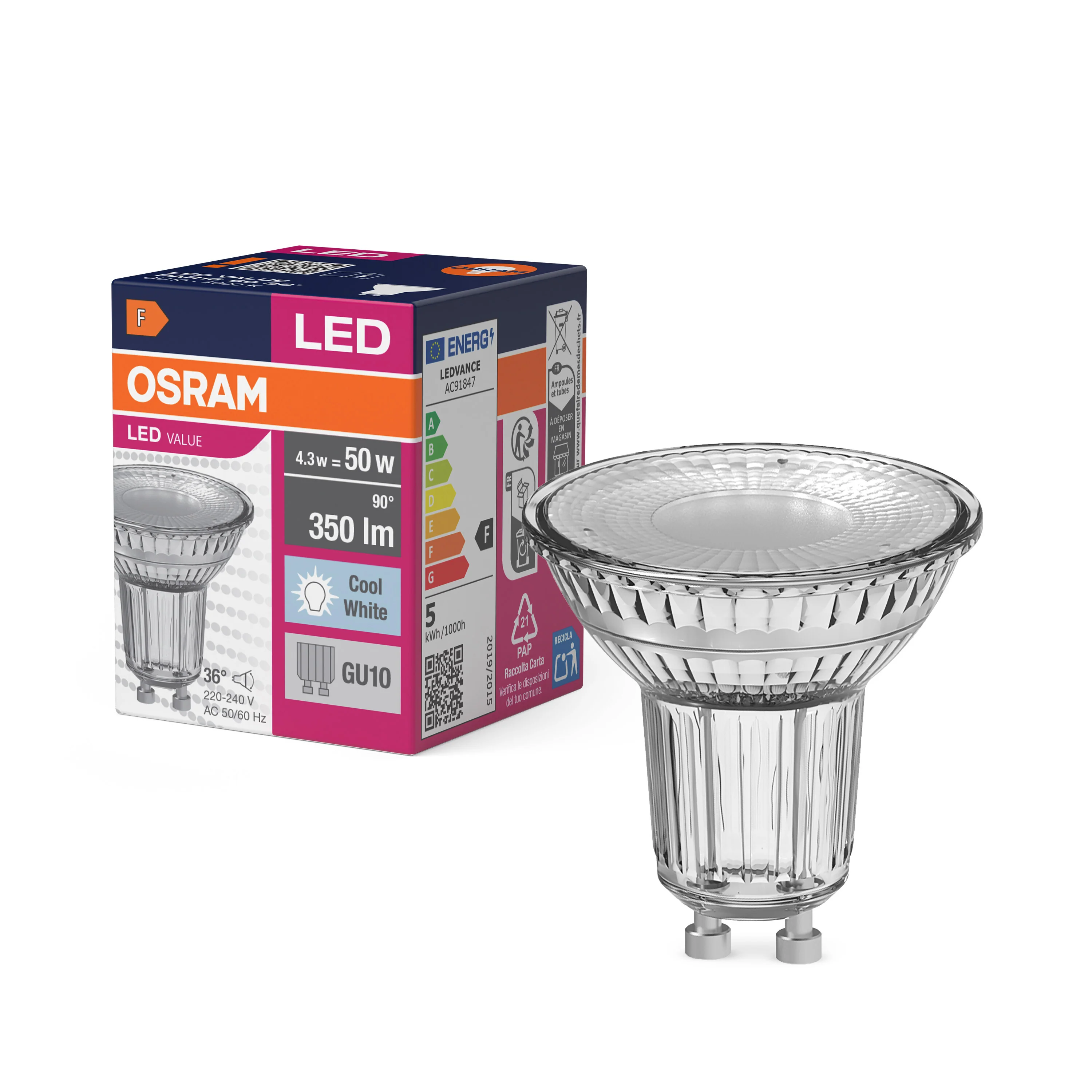 Żarówka LED OSRAM LED Value PAR16 50 36° 4.3W 840 GU10 - Image 4