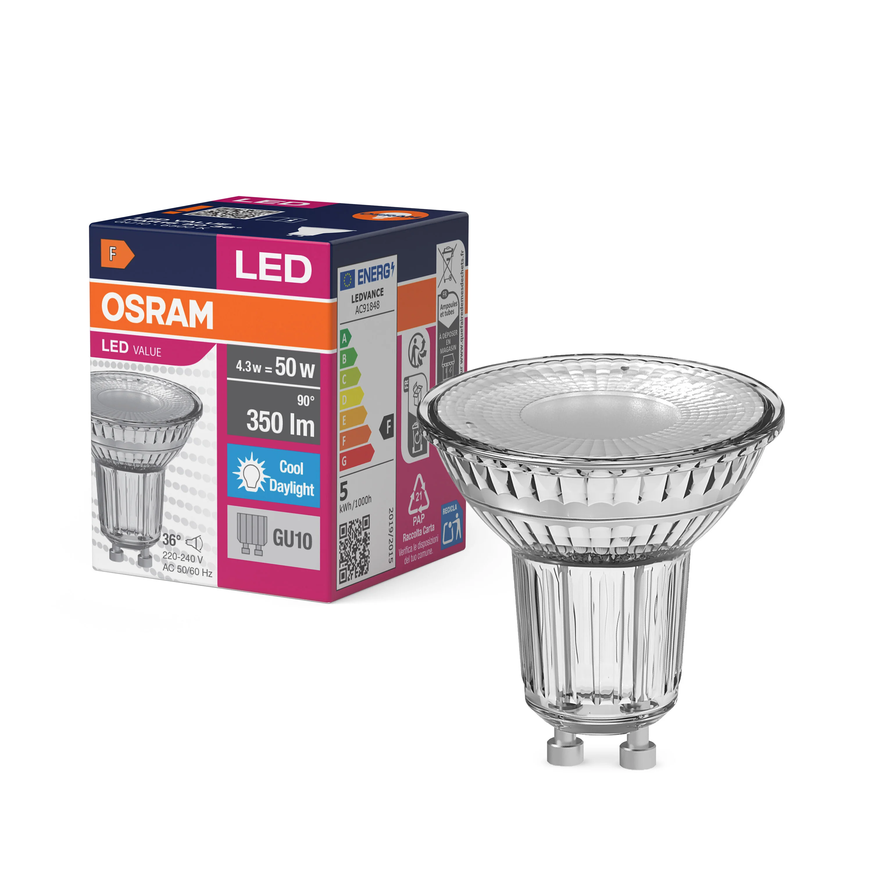Żarówka LED OSRAM LED Value PAR16 50 36° 4.3W 865 GU10 - Image 4