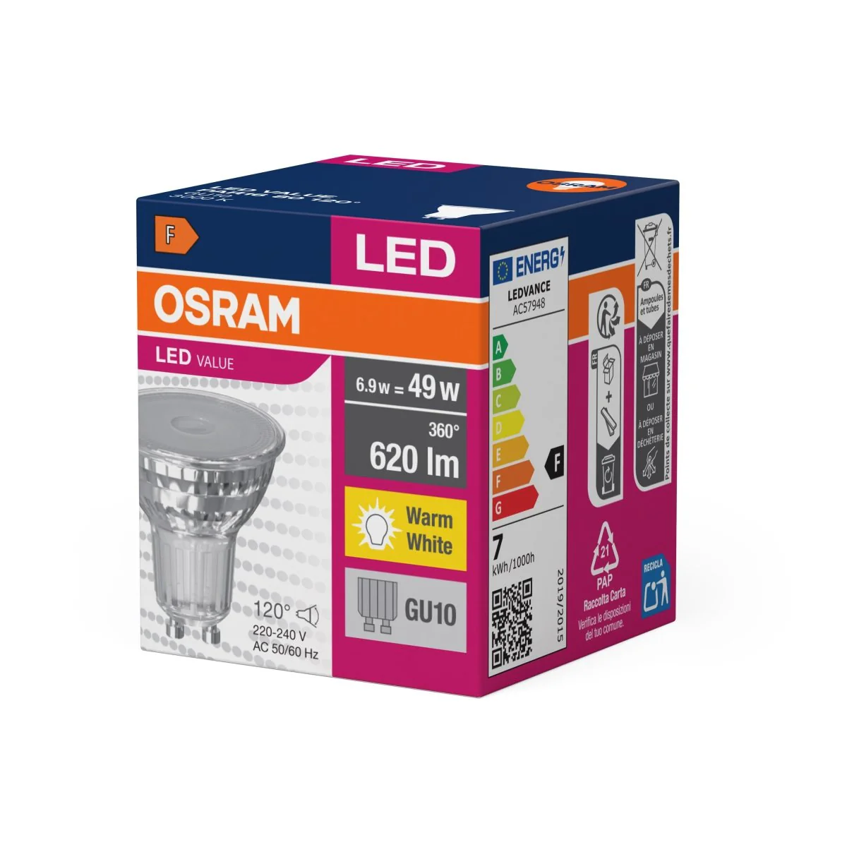Żarówka LED OSRAM LED Value PAR16 80 120° 6.9W 830 GU10 - Image 2