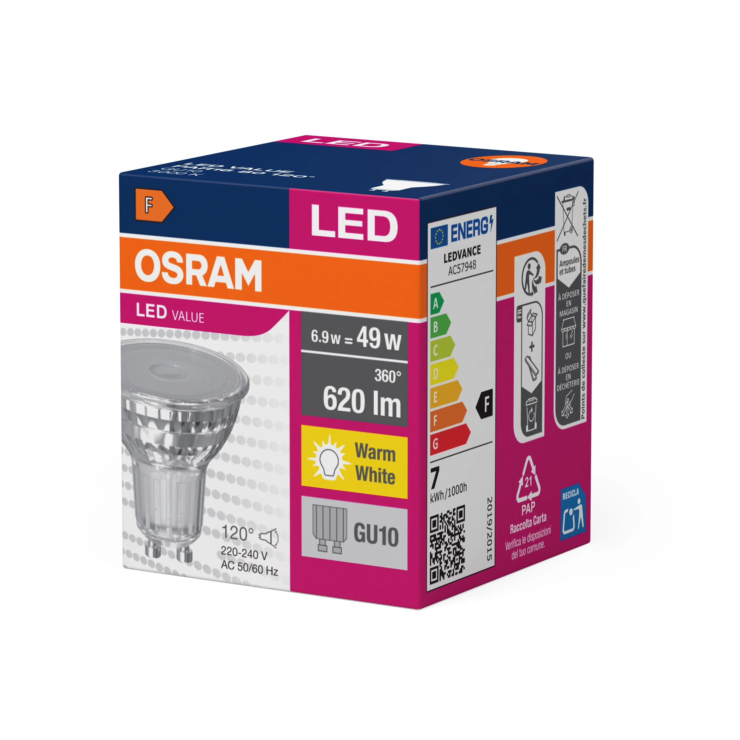 Żarówka LED OSRAM LED Value PAR16 80 120° 6.9W 830 GU10 - Image 5