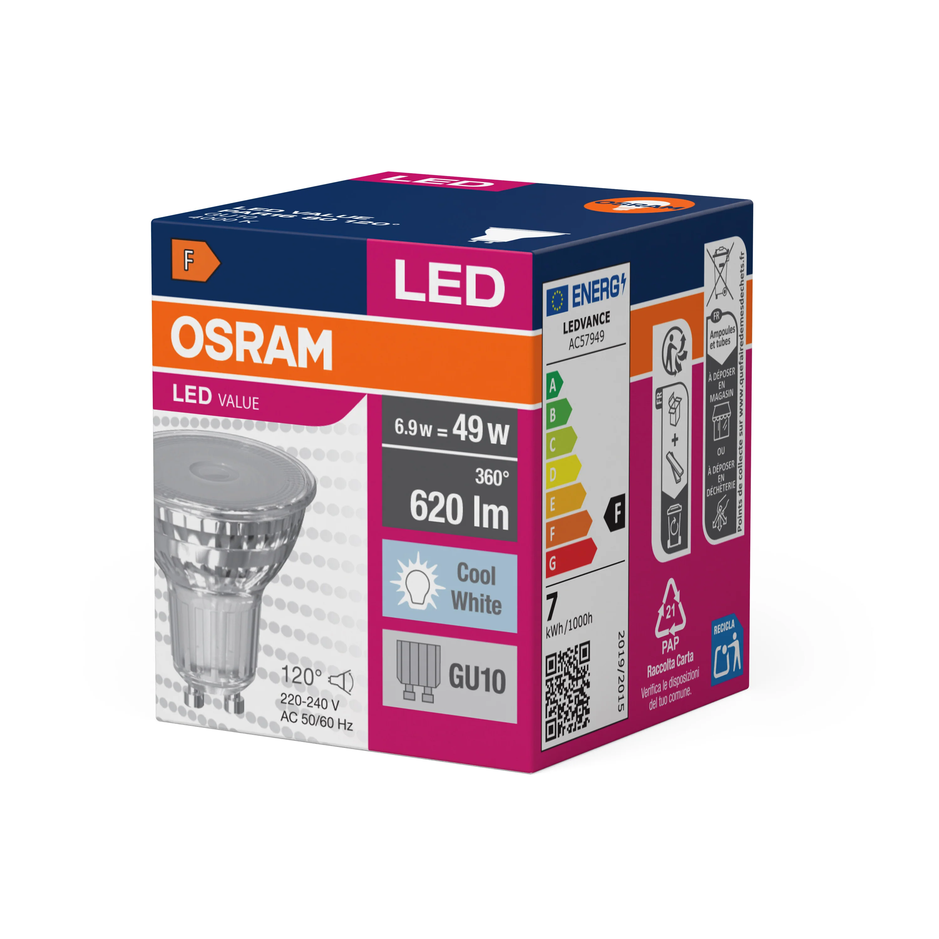 Żarówka LED OSRAM LED Value PAR16 80 120° 6.9W 840 GU10 - Image 5
