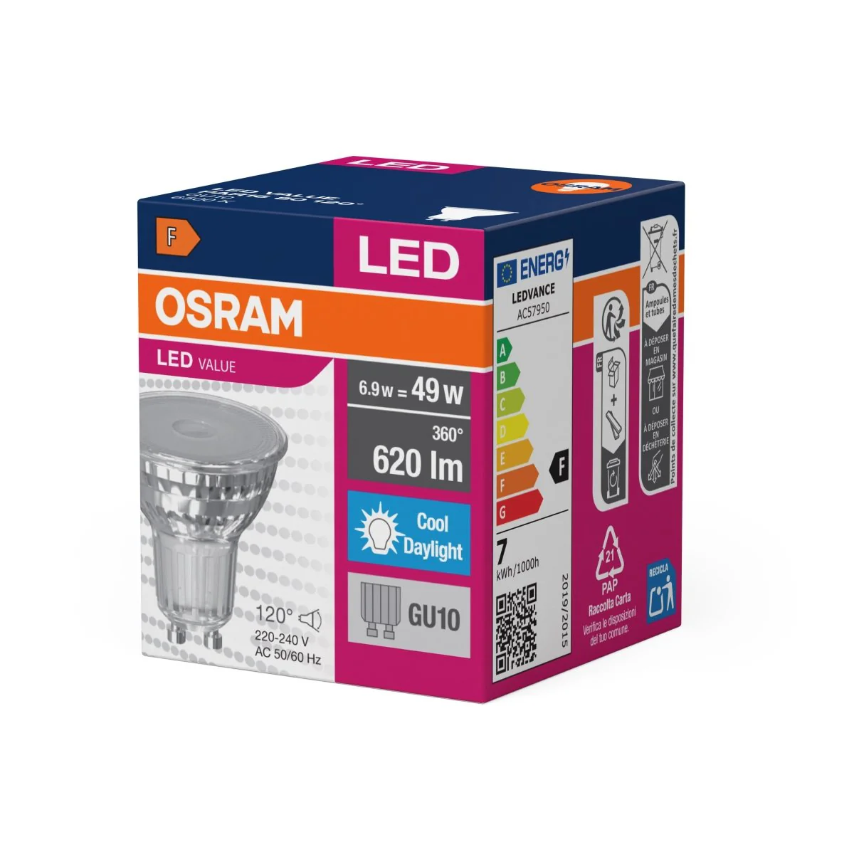 Żarówka LED OSRAM LED Value PAR16 80 120° 6.9W 865 GU10 - Image 2