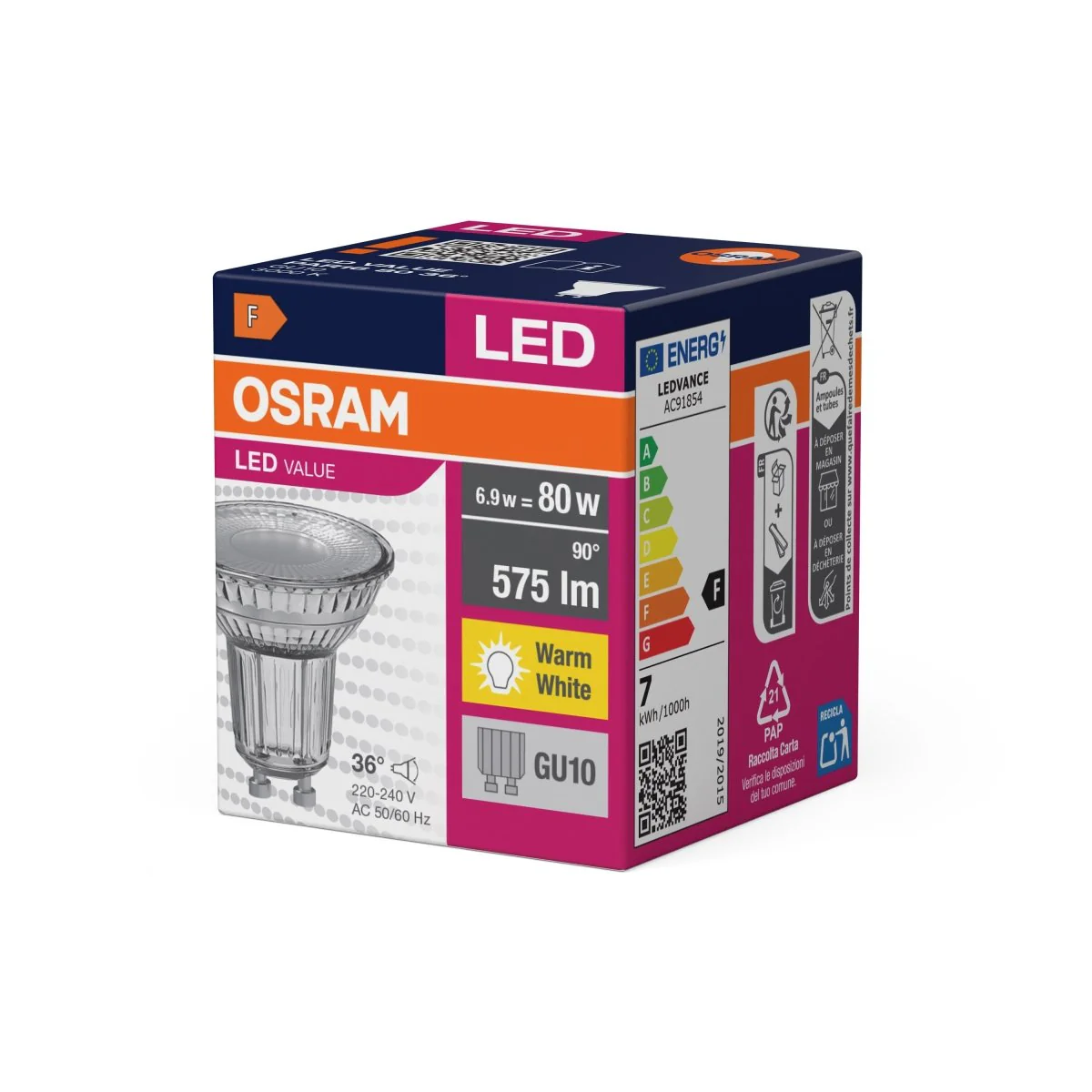 Żarówka LED OSRAM LED Value PAR16 80 36° 6.9W 830 GU10 - Image 2