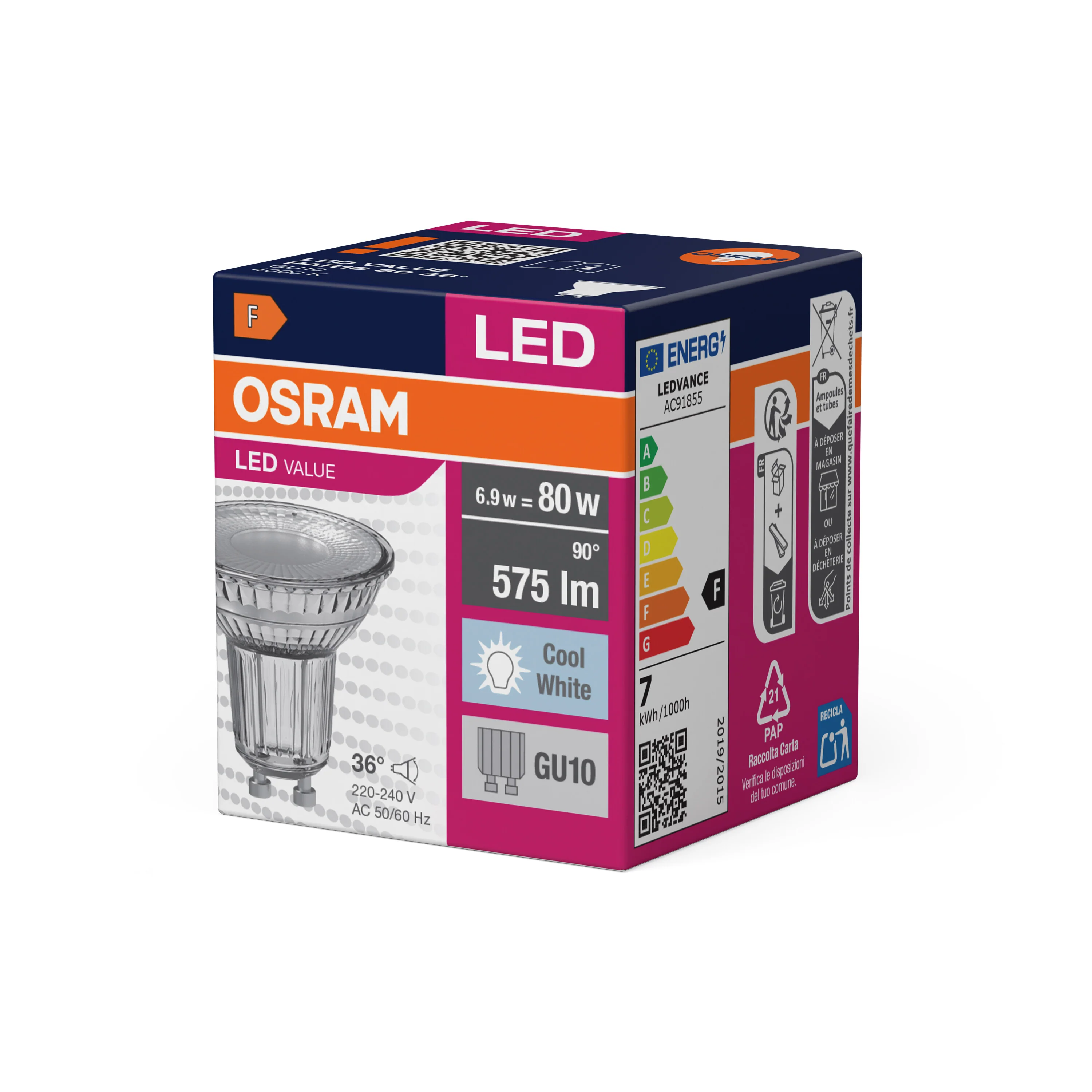 Żarówka LED OSRAM LED Value PAR16 80 36° 6.9W 840 GU10 - Image 5