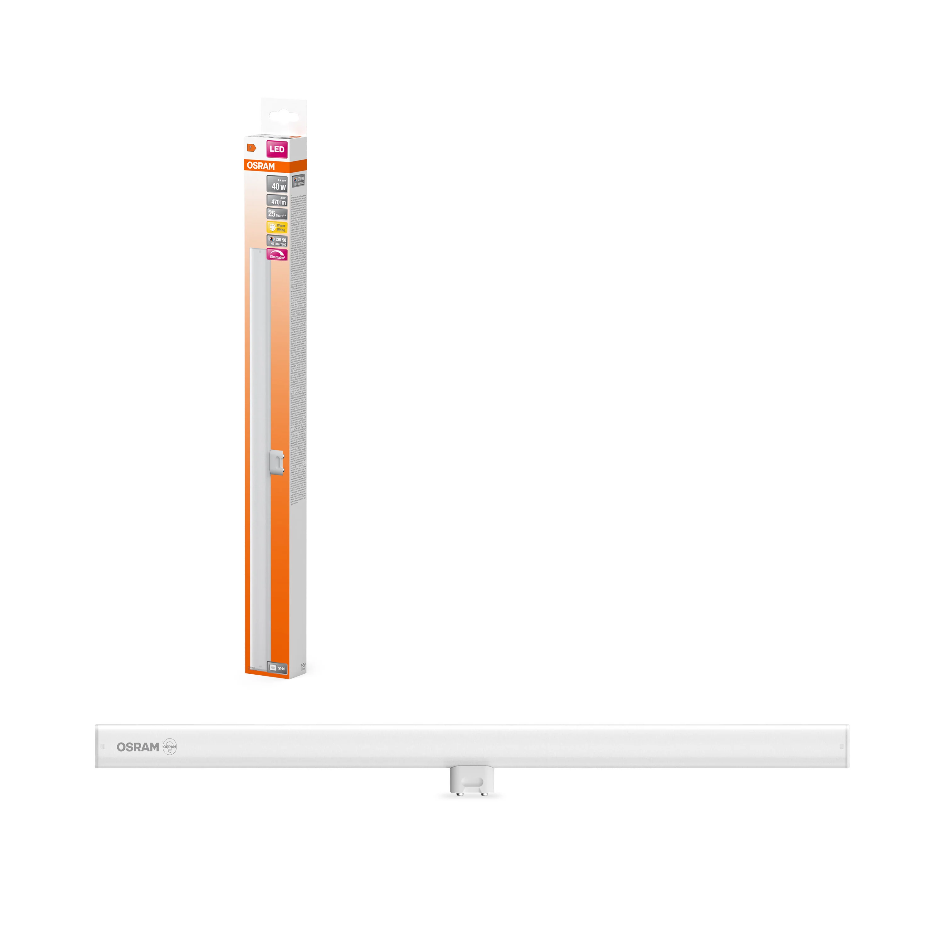 Żarówka LED OSRAM LEDinestra 50CM 40 190° DIM 4.7W 927 Frosted S14d - Image 4