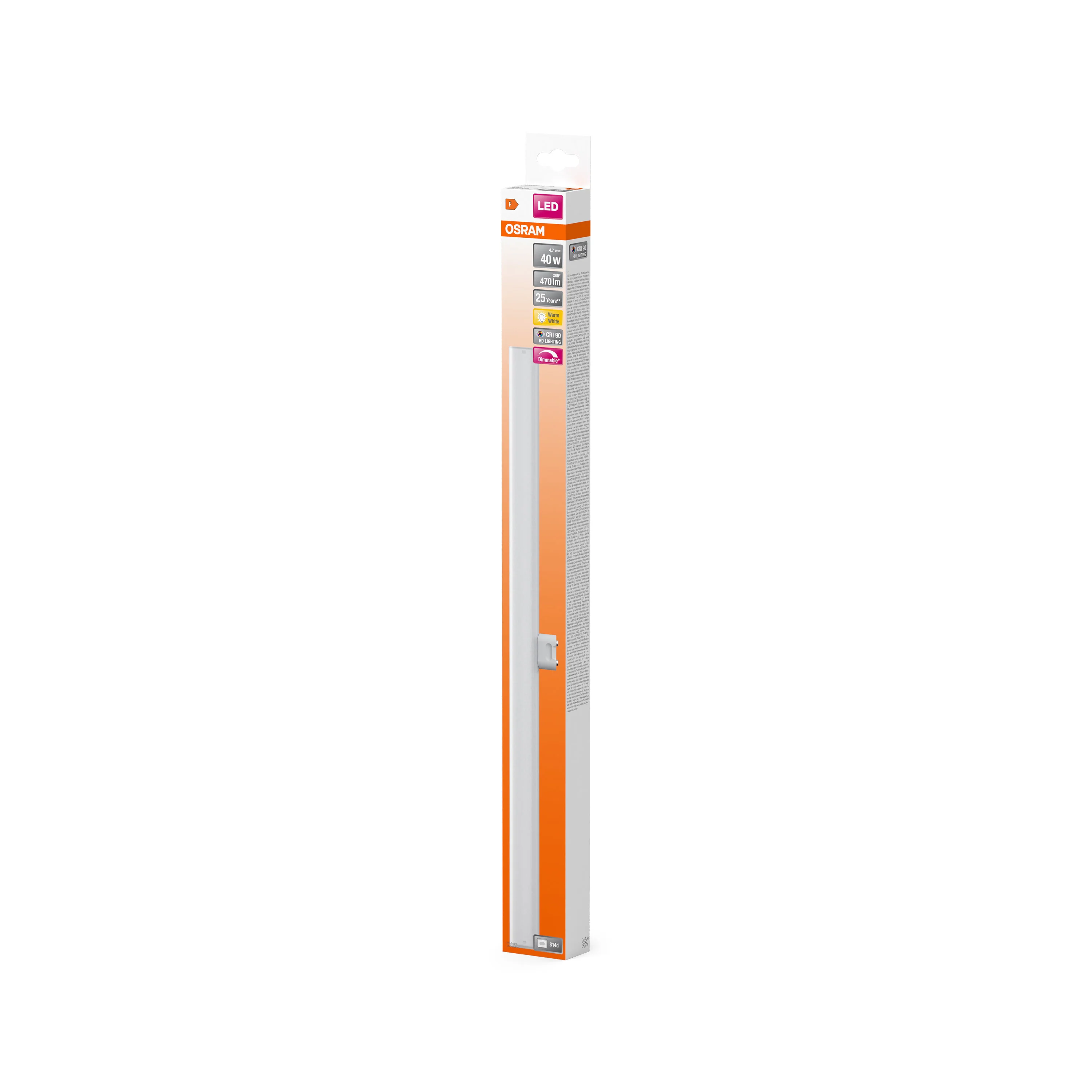 Żarówka LED OSRAM LEDinestra 50CM 40 190° DIM 4.7W 927 Frosted S14s - Image 5