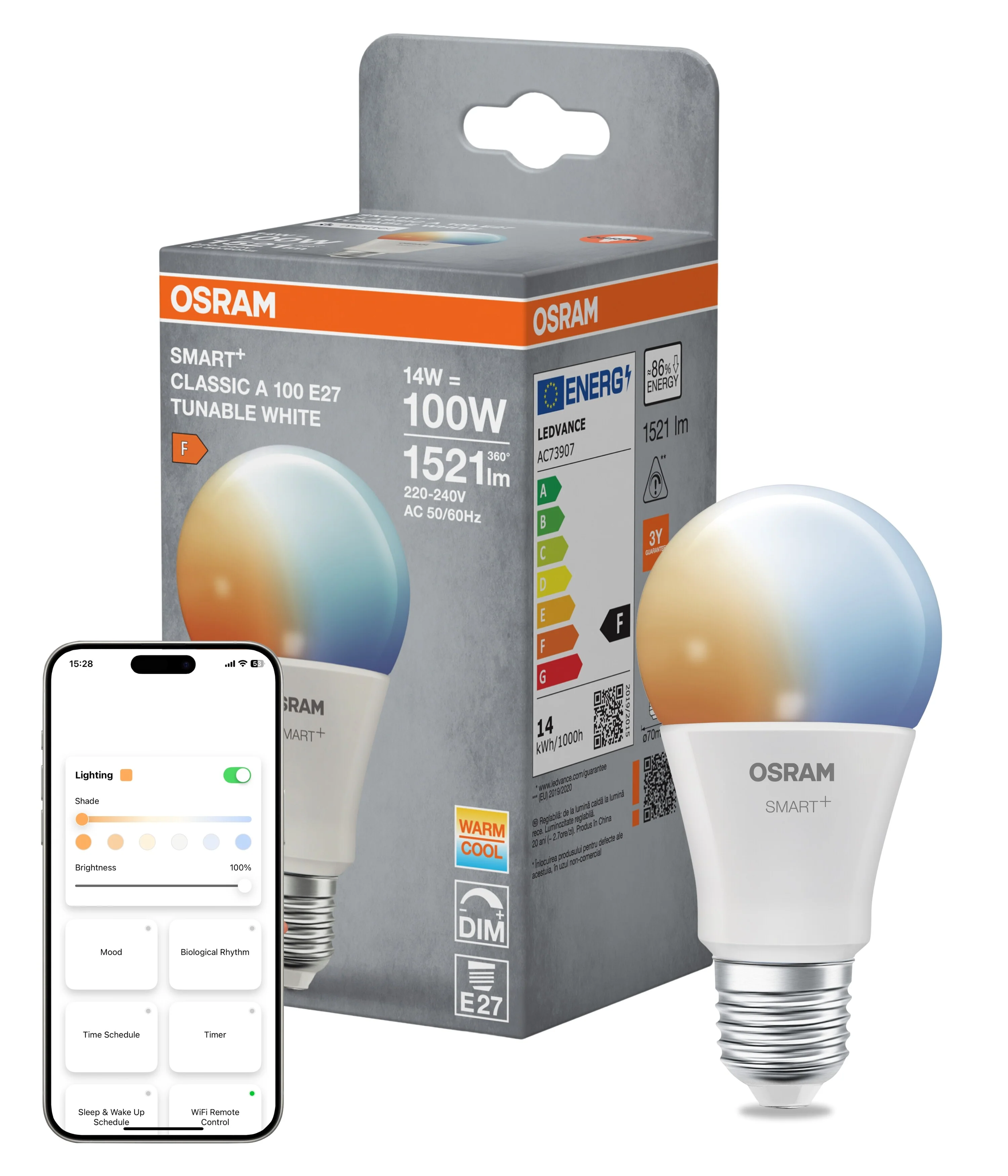 Żarówka LED OSRAM SMART+ MATTER  Classic A100 14W 827...865 TW E27 - Image 5