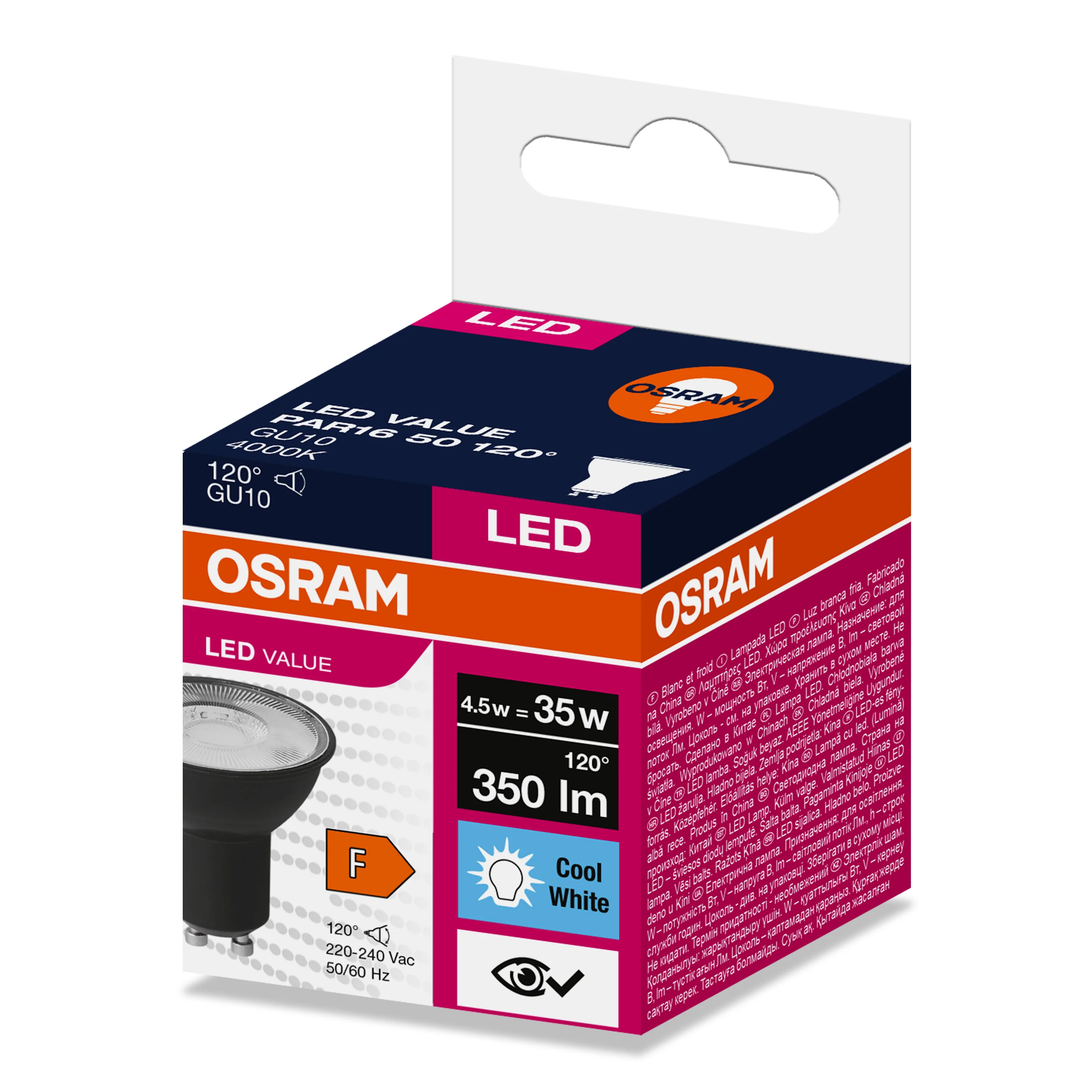 Żarówka LED OSRAM VALUE PAR 16 35  4.5 W/4000 K GU10 - Image 4