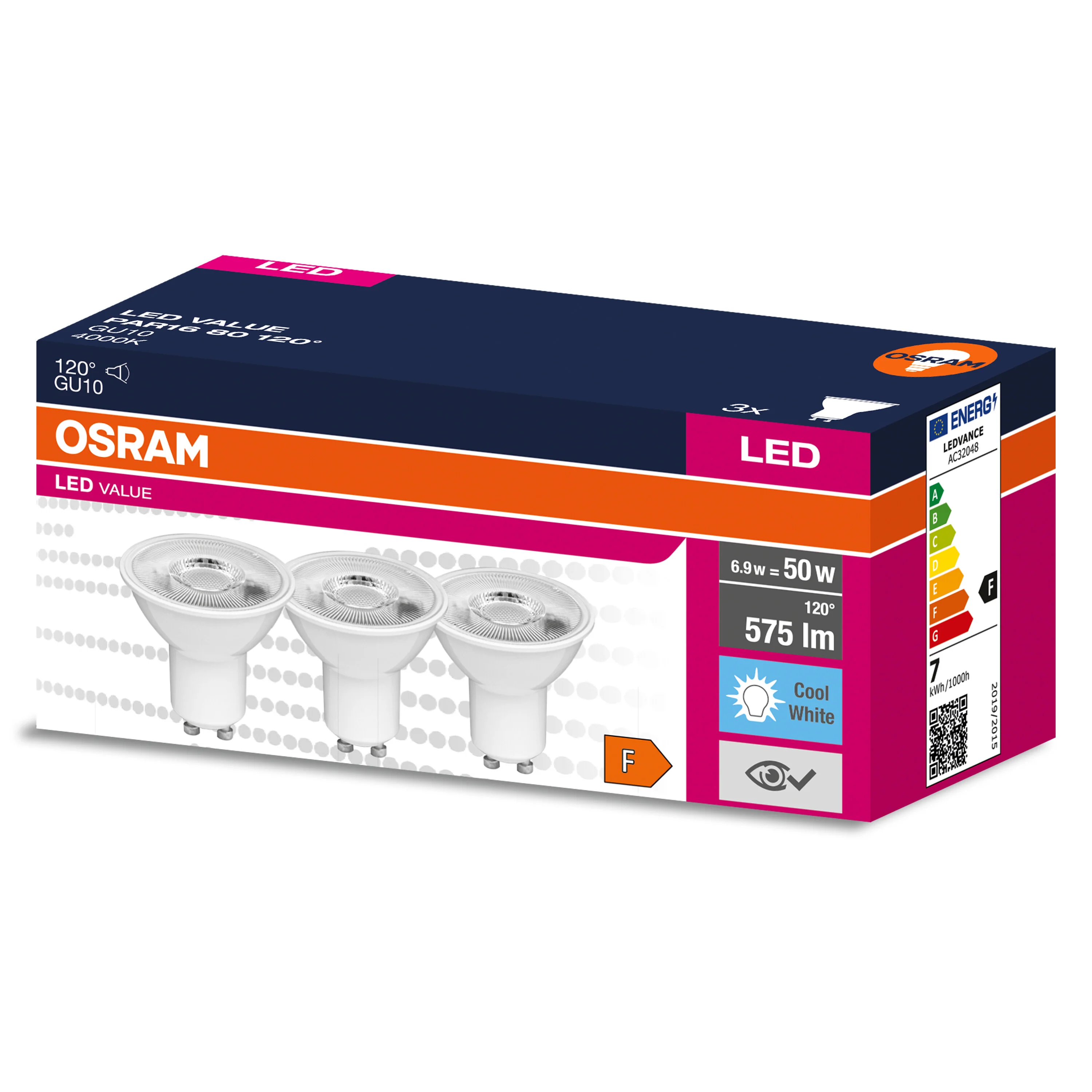 Żarówka LED OSRAM VALUE PAR 16 50 120 ° 6.9 W/4000 K GU10 - Image 3