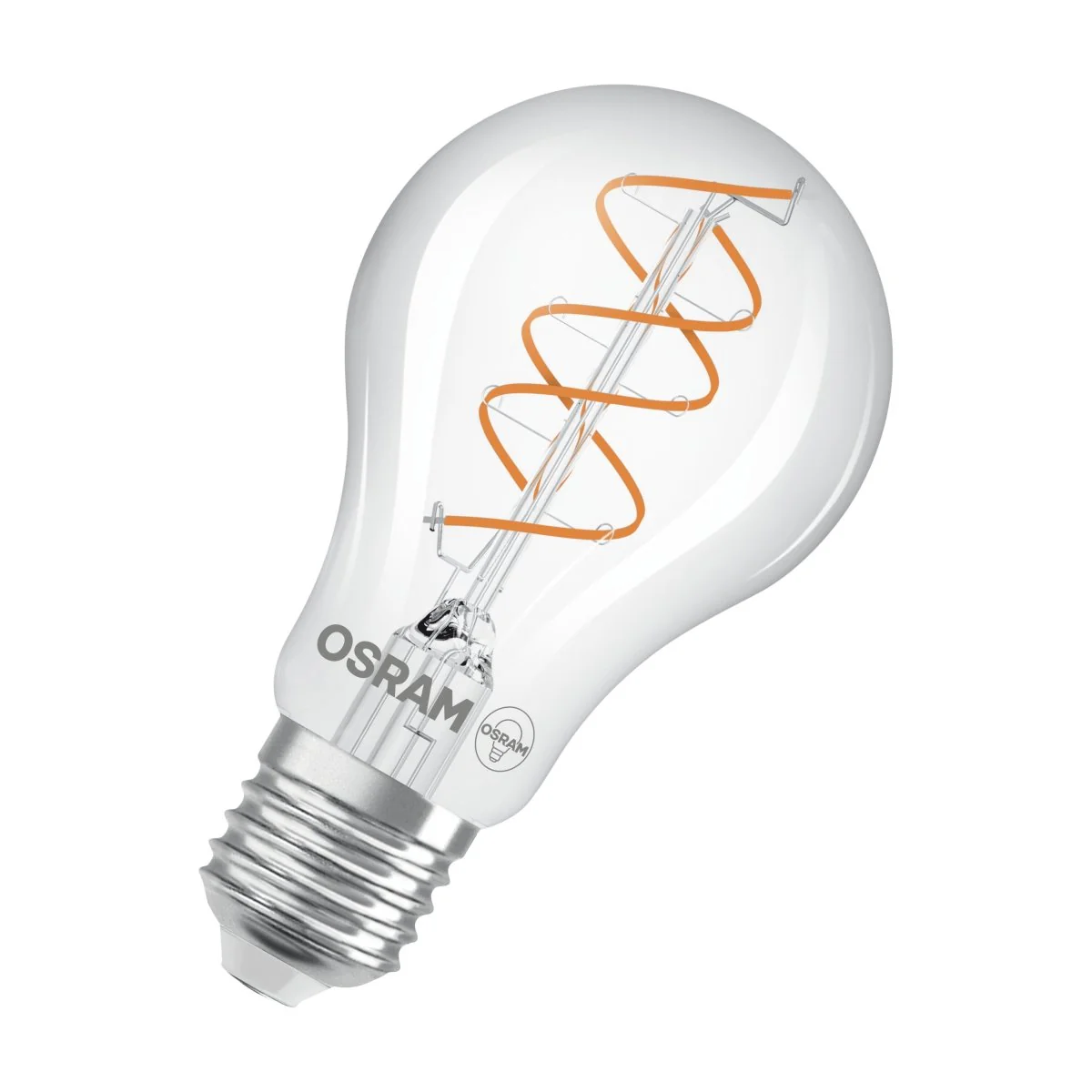 Żarówka LED OSRAM Vintage 1906 Classic A 60 Spiral Filament DIM 8W 922 Clear E27 - Image 3