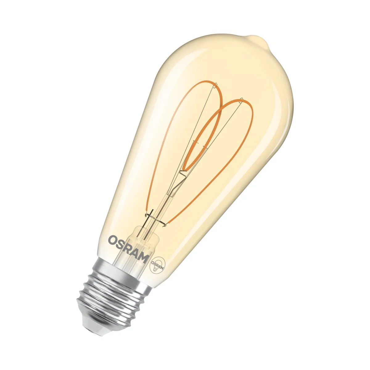 Żarówka LED OSRAM Vintage 1906 Edison 60 Heart Filament DIM 8W 922 Gold E27 - Image 3