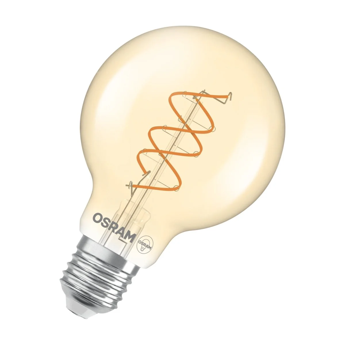 Żarówka LED OSRAM Vintage 1906 Globe 80 60 Spiral Filament DIM 8W 922 Gold E27 - Image 3