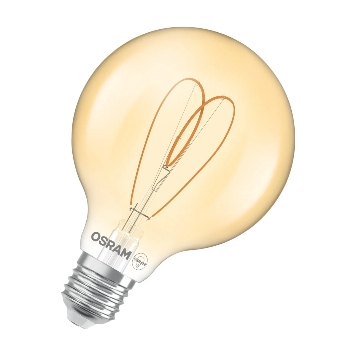 Żarówka LED OSRAM Vintage 1906 Globe 95 40 Heart Filament DIM 4.9W 922 Gold E27 - Image 3