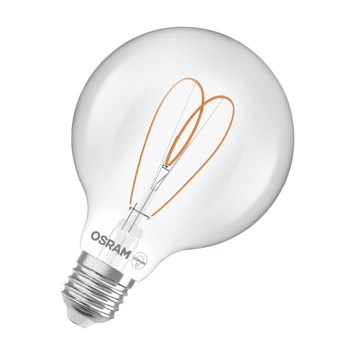 Żarówka LED OSRAM Vintage 1906 Globe 95 60 Heart Filament DIM 7.2W 927 Clear E27 - Image 3