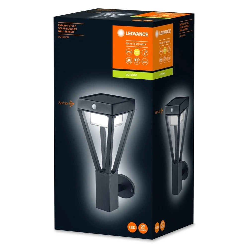 Kinkiet zewnętrzny LED ENDURA STYLE SOLAR BOUQUET Wall sensor black - Image 3
